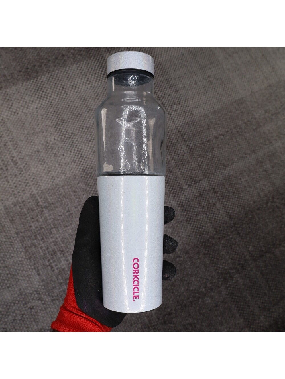 Corkcicle Hybrid Canteen 20oz Glass Stainless Steel Bottle Unicorn Magic White